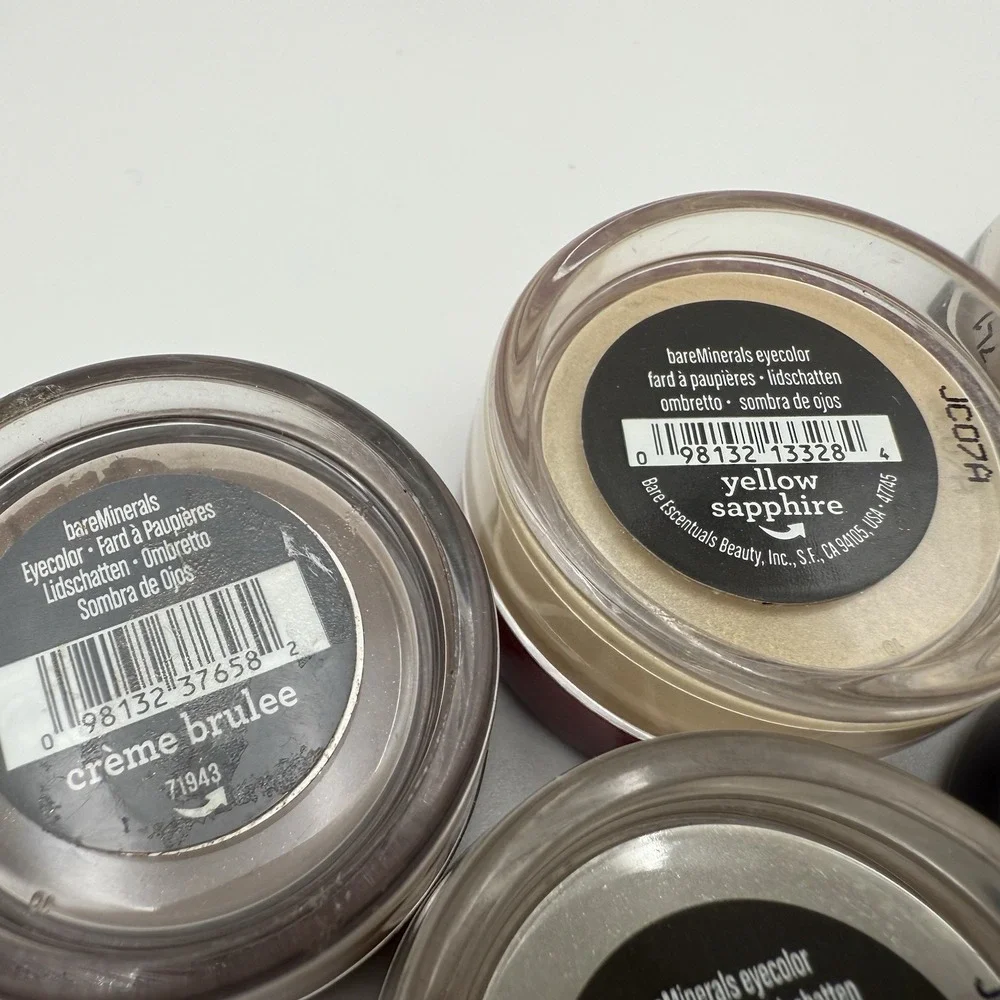 Lot of 6 BareMinerals Neutral‎ Eye Shadow Color Green Orange Yellow Pearl Browns